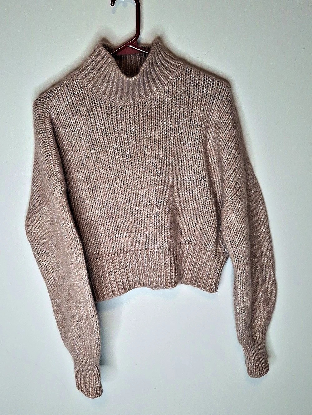 HUGO Saola Alpaca Blend Turtleneck in Pink Small Like New